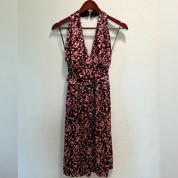 strapless open back dress Heart-Detail Halterneck A-Line Mini Dress in Dusty Pink - 4 / Long
